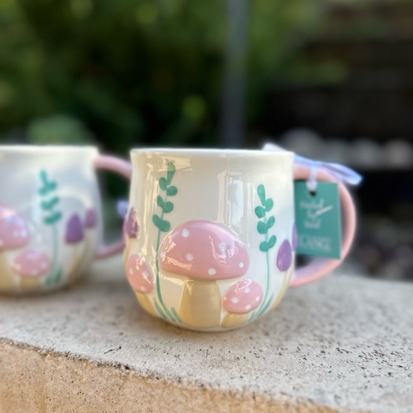 Lang pastel mushroom mugs set of 2 retro vintage new HTF viral tik tok - Picture 7 of 14